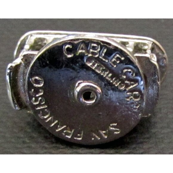 San Francisco Cable Car Sterling Silver Charm   Articulate Turn Table Plateau - Picture 2 of 2